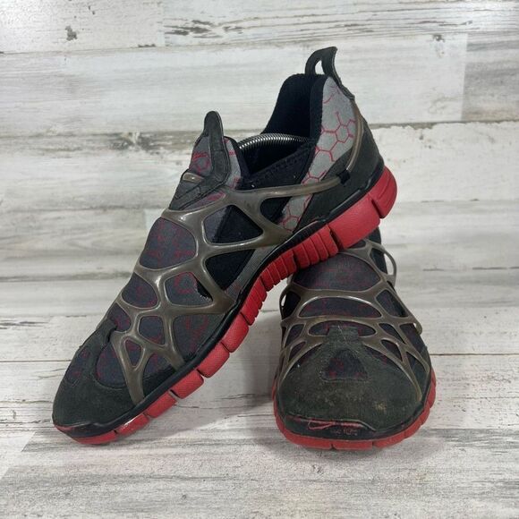Nike Men's Kukini Free 5.0 Running Shoes Black Red 541014-006 Lace Up Size 12 US - Picture 5 of 8